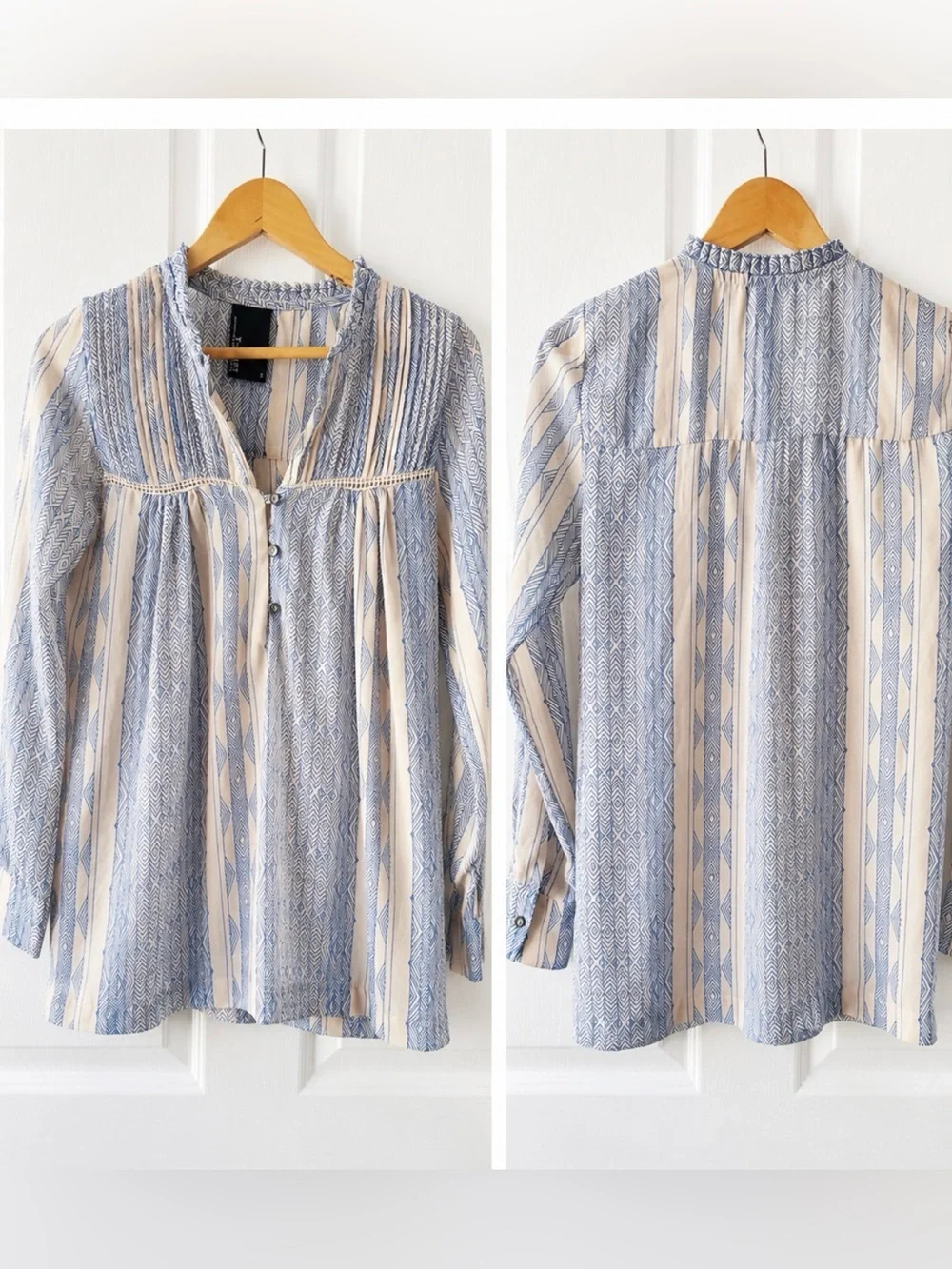Dolan Anthropologie Odessa Semi-Sheer Chiffon Long Sleeve Blouse Small